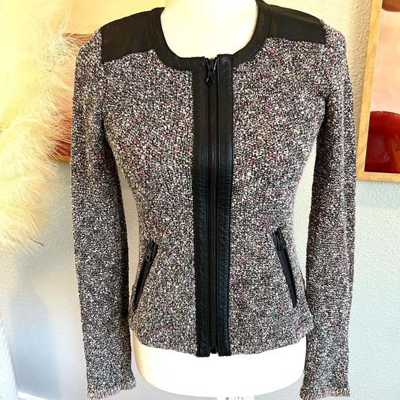 Rag & Bone Cardigan Sweater with Leather Accents - Picture 1 of 9